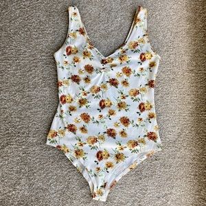 Floral tank bodysuit